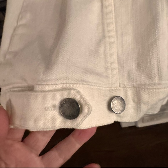 Eileen Fisher Women's White Denim Jacket Long Sleeves Pockets Size L - Picture 7 of 12